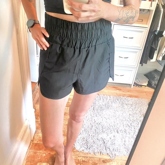Black High Waisted Shorts - Picture 1 of 6